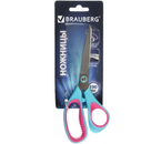 Ножницы канцелярские Brauberg Universal, 190 мм, ручки бирюзовые с фиолетовым Ножницы канцелярские Brauberg Universal, 190 мм, ручки бирюзовые с фиолетовым
