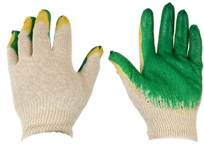 Перчатки хлопчатобумажные с латексным покрытием OfficeClean «Эконом», класс 13