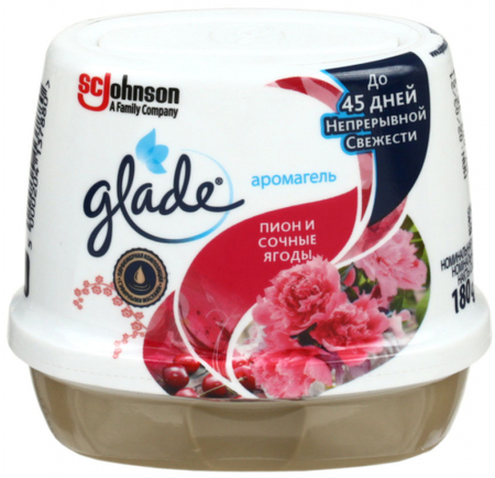 Освежитель воздуха Glade (аромагель), 180 г, «Пион и сочные ягоды»