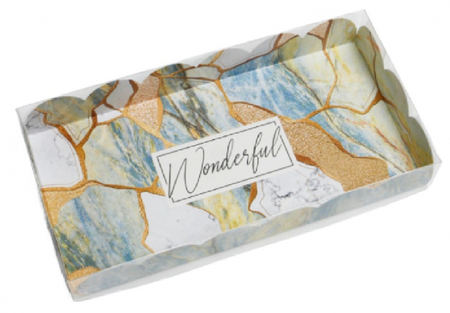 Коробка для кондитерских изделий с крышкой, 11*21*3 см, «Камень»