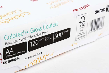 Бумага офисная Xerox Colotech+ Gloss coated, А4 (210*297 мм), 120 г/м2, 500 л.