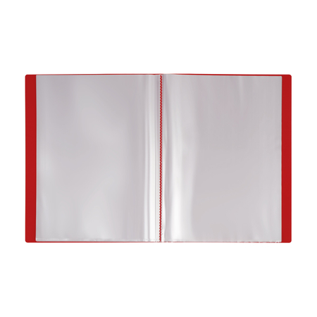 Папка пластиковая на 40 файлов «Стамм», толщина пластика 0,5 мм, красная