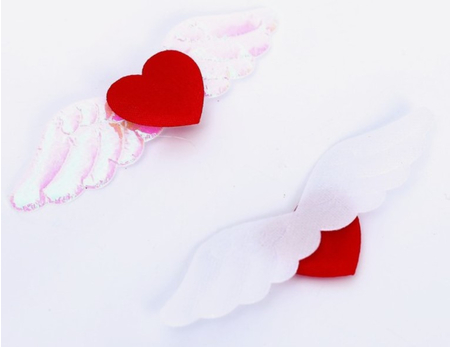 Сердечки декоративные Sima-Land, 7,5*2 см, 5 шт., «Крылышки», красные