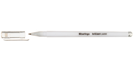 Ручка гелевая Berlingo Brilliant Pastel, корпус белый, стержень белый