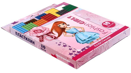 Пластилин «Модницы», 10 цветов, 200 г, со стекой