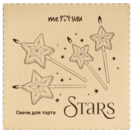 Свечи для торта с держателями Meshu Stars, 4 шт. Свечи для торта с держателями Meshu Stars, 4 шт.