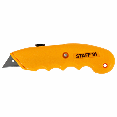 Нож универсальный мощный Staff Pro, ширина лезвия 18 мм, корпус желтый