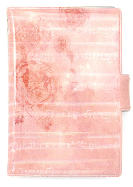 Визитница сувенирная «Феникс Презент», 140*102 мм, 1 карман, 10 листов, «Ноты и цветы»