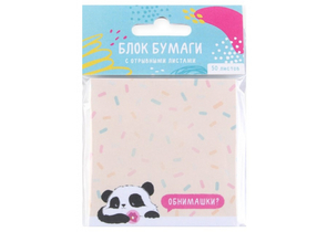 Блок бумаги для записей с отрывными листами Sima-Land, 75×75 мм, 50 л. «Панда»