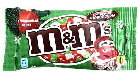 Драже M&M's, 45 г, с молочным шоколадом