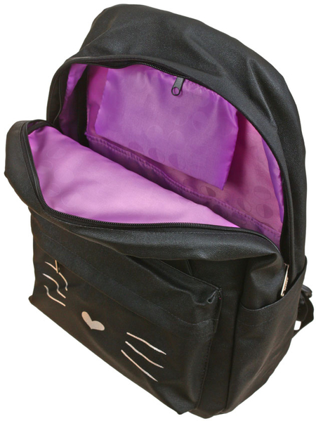 Рюкзак школьный №1 School Kitty Black, 300*160*430 мм, черный