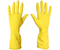 Перчатки латексные с хлопковым напылением Lotus Lux, размер S, желтые