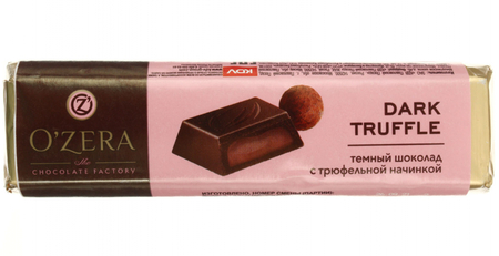 Шоколад O'Zera, 47 г, Dark Truffle, горький шоколад с трюфельной начинкой