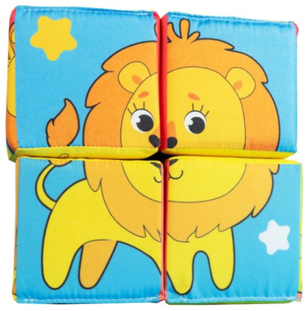 Игрушка мягконабивная «Мягкие кубики», «Собери картинку», 4 шт., 8*8 см