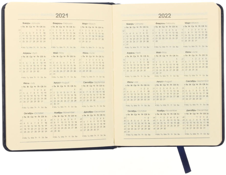 Ежедневник датированный на 2021 год Paragraph (А6), 110*145 мм, 176 л., синий