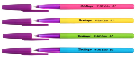 Ручка шариковая Berlingo W-219 Color, корпус ассорти, стержень синий