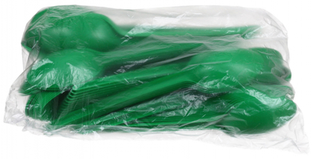 Ложка одноразовая столовая «ИнтроПластик», длина 165 мм, 100 шт., зеленая