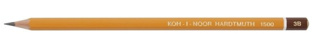 Карандаш чернографитный Koh-I-Noor 1500, твердость грифеля 3М, корпус желтый, с декоративным наконечником