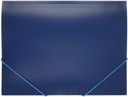Папка пластиковая на резинке OfficeSpace, толщина пластика 0,5 мм, синяя