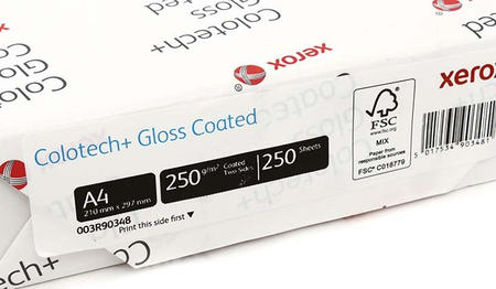 Бумага офисная Xerox Colotech+ Gloss coated, А4 (210*297 мм), 250 г/м2, 250 л.
