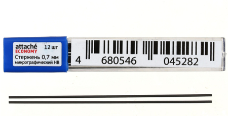 Грифели для автоматических карандашей Attache Economy, толщина грифеля 0,7 мм, твердость ТМ, 12 шт.