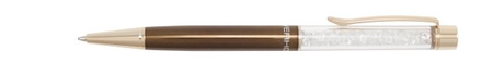 Ручка подарочная шариковая Silwerhof Glam Shine, корпус золотистый с кристаллами