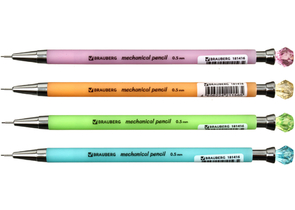 Карандаш автоматический Brauberg Diamond, толщина грифеля 0,5 мм, корпус ассорти