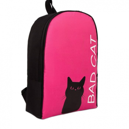 Рюкзак текстильный с термопринтом, 38*26*13 см, Bad Cat, фуксия