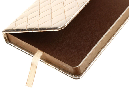 Ежедневник недатированный «Сариф», 97*143 мм, 144 л., золотистый металлик