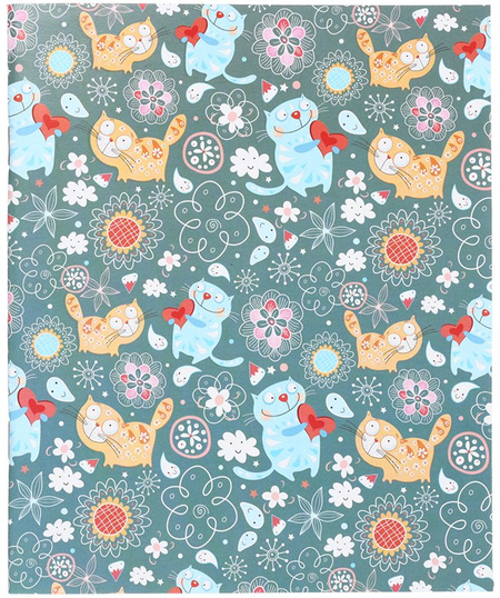 Тетрадь общая А5, 48 л. на скобе «Мультяшные коты», 165*205 мм, клетка