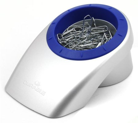 Диспенсер для скрепок магнитный Paper clip box, 144*92*63 мм, серебристо-синий