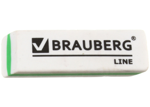 Ластик Brauberg Line, 57×18×8 мм, белый
