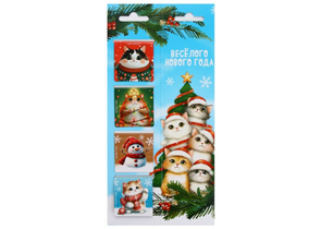 Набор магнитных закладок для книг Sima-Land, 4 шт., «Котики»