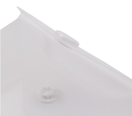 Папка-конверт пластиковая на кнопке Brauberg Small-Size А6, толщина пластика 0,18 мм, прозрачная матовая