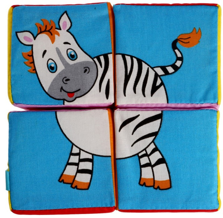 Игрушка мягконабивная «Мягкие кубики», «Собери картинку. Животные 2», 4 шт.