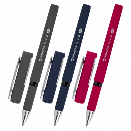 Ручка шариковая Brauberg Vivid, корпус ассорти, стержень синий
