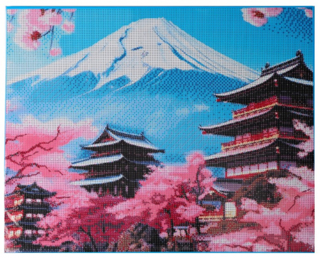 Алмазная вышивка (мозаика) с полным заполнением Sima-Land (на холсте, без подрамника), 40*50 см, «Япония»