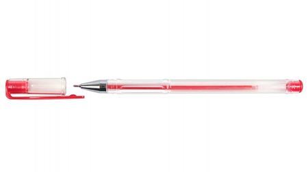 Ручка гелевая Sponsor, корпус прозрачный, стержень красный 