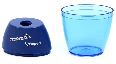 Точилка пластиковая Shaker, 1 отверстие, с контейнером, ассорти (цена за 1 шт.)