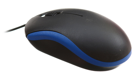 Мышь компьютерная Omega OM07, USB, проводная, черно-синяя