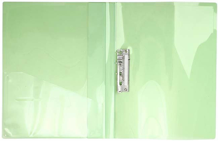 Папка пластиковая c боковым зажимом и карманом Forpus, толщина пластика 0,5 мм, прозрачная зеленая