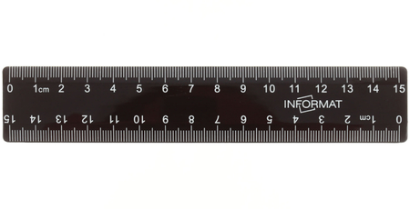Линейка пластиковая Informat, 15 см, черная Линейка пластиковая Informat, 15 см, черная