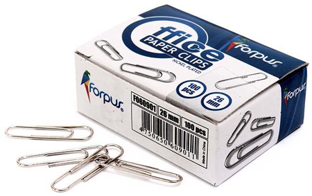 Скрепки Forpus, 26 мм, 100 шт. Скрепки Forpus, 26 мм, 100 шт.