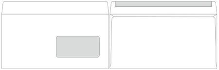 Конверт почтовый 110*220 мм (DL), силикон, окно