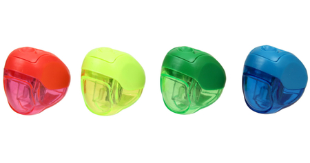 Точилка пластиковая Prof-Press, 1 отверстие, с контейнером, ассорти