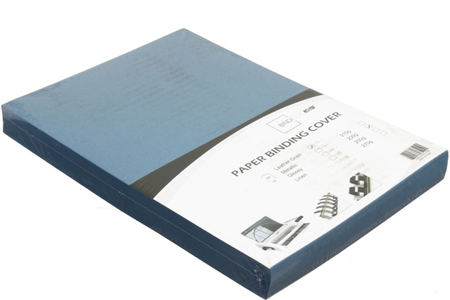 Обложки для переплета картонные Binditek, А4, 100 шт., 230 г/м2, синие, тиснение «под кожу»