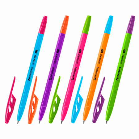 Ручка шариковая Brauberg Ultra Mix, корпус ассорти, стержень синий