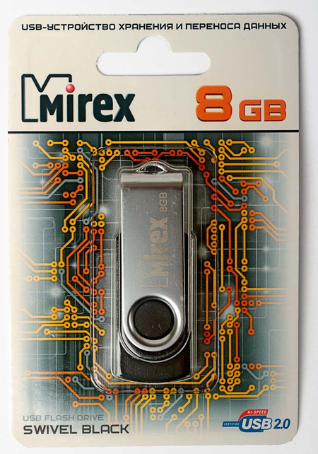 Флэш-накопитель Mirex Swivel, 8Gb, корпус черный