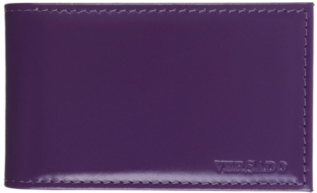 Визитница из натуральной кожи Versado 068.1, 65*110 мм, 1 карман, 16 листов, фиолетовая