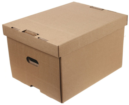 Короб офисный из гофрокартона для переезда Kris, корешок 270 мм, 430*340*270 мм, бурый